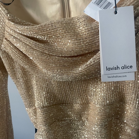 Lavish Alice Gold Sequence Mini Dress- never worn - Picture 4 of 4